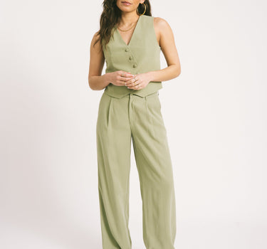 TILTIL Sanne Rayon Pantalon Sage - Things I Like Things I Love