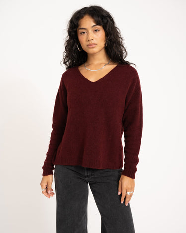 TILTIL Sapha V - neck Knit Bordeaux One Size - Things I Like Things I Love