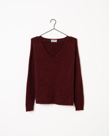 TILTIL Sapha V - neck Knit Bordeaux One Size - Things I Like Things I Love