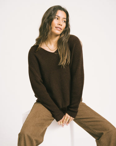 TILTIL Sapha V - neck Knit Brown One Size - Things I Like Things I Love