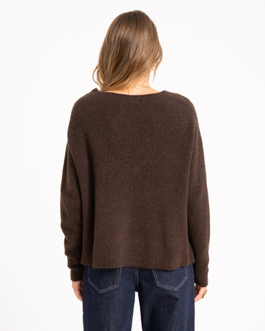 TILTIL Sapha V - neck Knit Brown One Size - Things I Like Things I Love