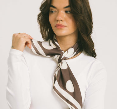 TILTIL Satin Scarf Dots Brown - Things I Like Things I Love