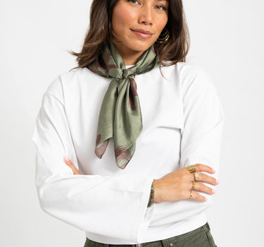 TILTIL Satin Scarf Horse Girl Green - Things I Like Things I Love