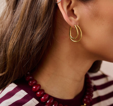 TILTIL Set of 2 Basic Oval Hoopy Gold - Things I Like Things I Love