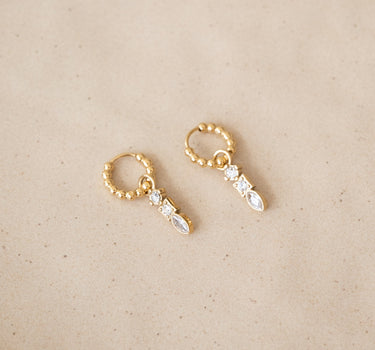 TILTIL Set Of 2 Crystal Drop Zircon Earrings Gold - Things I Like Things I Love