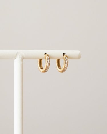 TILTIL Set Of 2 Diamond Huggie Earrings Gold - Things I Like Things I Love