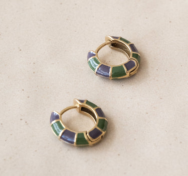 TILTIL Set Of 2 Double Colored Hoop Earrings Gold - Things I Like Things I Love