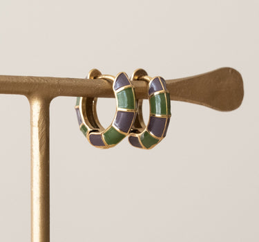 TILTIL Set Of 2 Double Colored Hoop Earrings Gold - Things I Like Things I Love