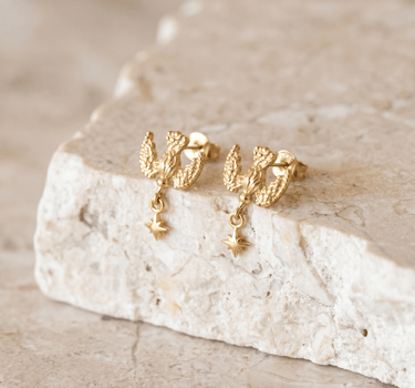 TILTIL SET OF 2 Earrings Bird Stud Gold - Things I Like Things I Love