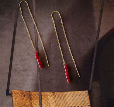 TILTIL Set of 2 Earrings Bungle Resin Burgundy - Things I Like Things I Love