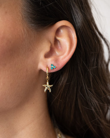 TILTIL Set Of 2 Earrings Gold Plated Hoop Seastar Gold - Things I Like Things I Love