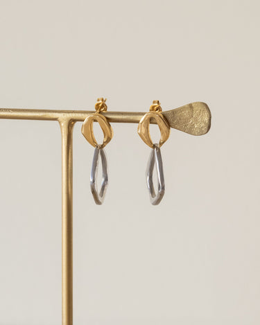 TILTIL Set of 2 Earrings Hailey Organic Gold Silver - Things I Like Things I Love