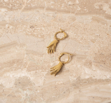 TILTIL Set of 2 Earrings Hand of Fortune Gold - Things I Like Things I Love