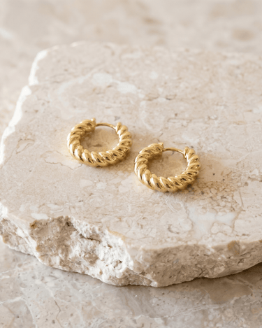 TILTIL SET OF 2 Earrings Small Hoop Chunky Gold - Things I Like Things I Love