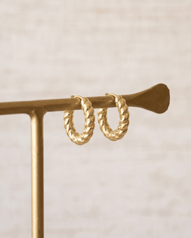 TILTIL SET OF 2 Earrings Small Hoop Chunky Gold - Things I Like Things I Love