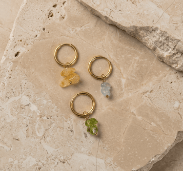 TILTIL set of 2 Earrings Stella Stones Baby Blue Gold - Things I Like Things I Love