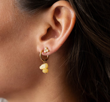 TILTIL set of 2 Earrings Stella Stones Butter Yellow Gold - Things I Like Things I Love