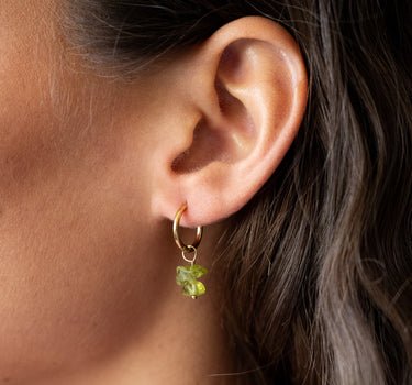 TILTIL set of 2 Earrings Stella Stones Moss Green Gold - Things I Like Things I Love