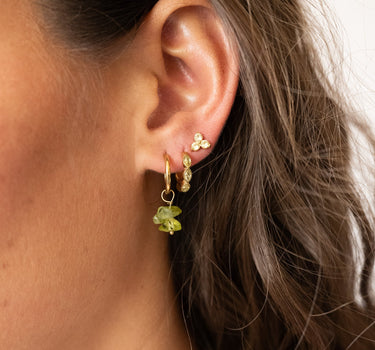 TILTIL set of 2 Earrings Stella Stones Moss Green Gold - Things I Like Things I Love
