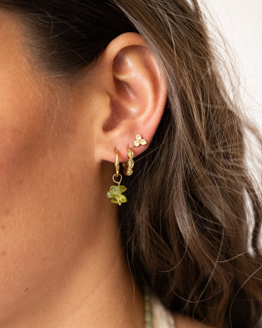 TILTIL set of 2 Earrings Stella Stones Moss Green Gold - Things I Like Things I Love