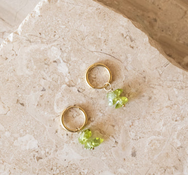 TILTIL set of 2 Earrings Stella Stones Moss Green Gold - Things I Like Things I Love