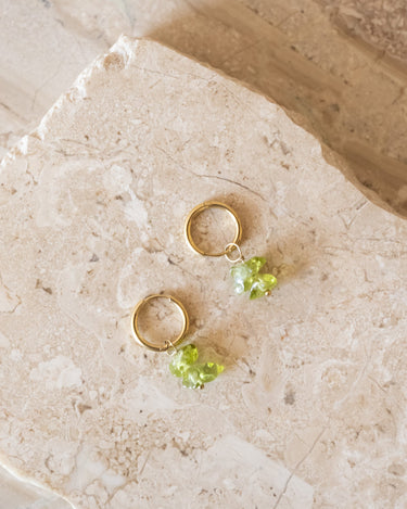TILTIL set of 2 Earrings Stella Stones Moss Green Gold - Things I Like Things I Love