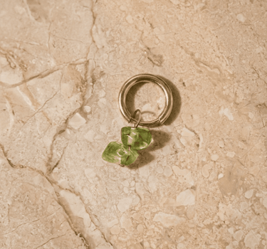 TILTIL set of 2 Earrings Stella Stones Moss Green Gold - Things I Like Things I Love