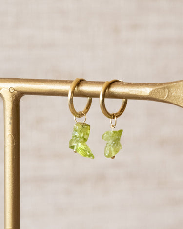 TILTIL set of 2 Earrings Stella Stones Moss Green Gold - Things I Like Things I Love