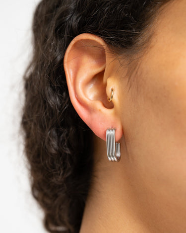 TILTIL Set of 2 Earrings Triple Oval Silver - Things I Like Things I Love