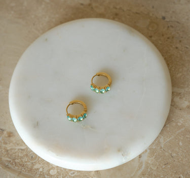 TILTIL Set of 2 Earrings Zircon Chunky Turquoise - Things I Like Things I Love