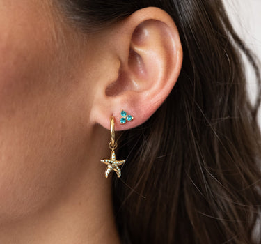 TILTIL SET OF 2 Earrings Zircon Stud Turquoise - Things I Like Things I Love