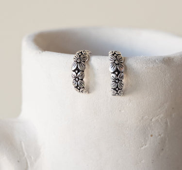 TILTIL Set of 2 Frida Flower Hoop Silver - Things I Like Things I Love