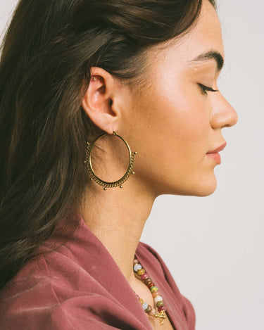 TILTIL Set OF 2 GOLDPLATED DOT CHAIN HOOP - Things I Like Things I Love