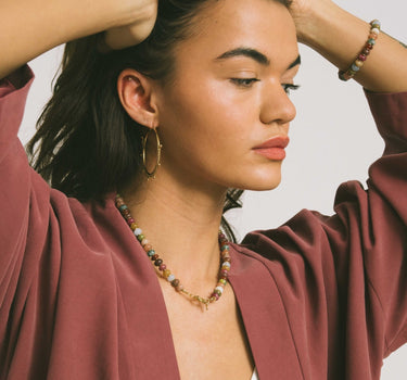 TILTIL Set OF 2 GOLDPLATED DOT CHAIN HOOP - Things I Like Things I Love