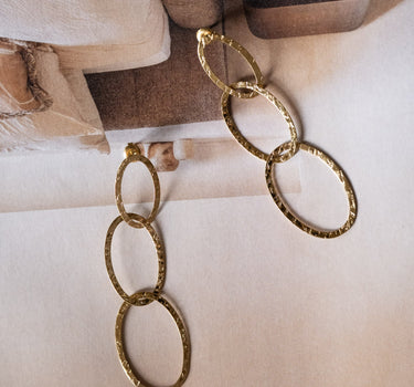 TILTIL Set of 2 Hammered Rings Earring Gold - Things I Like Things I Love