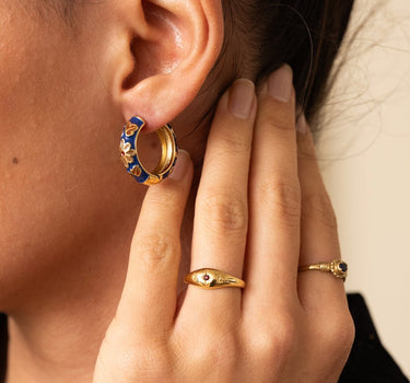 TILTIL Set of 2 Hoop Artsy Dark Blue - Things I Like Things I Love