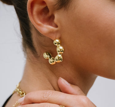 TILTIL Set of 2 Hoop Chunky Bubbly Gold - Things I Like Things I Love