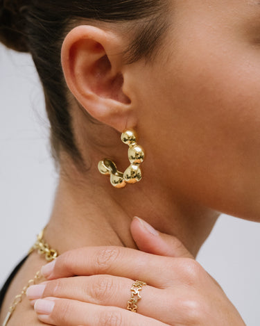 TILTIL Set of 2 Hoop Chunky Bubbly Gold - Things I Like Things I Love