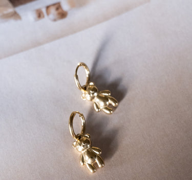 TILTIL Set of 2 Hoop Cutie Bear Gold - Things I Like Things I Love