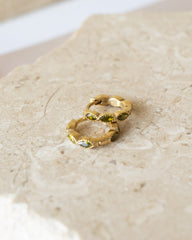 TILTIL Set of 2 Hoop Goldplated Olive Zircon - Things I Like Things I Love