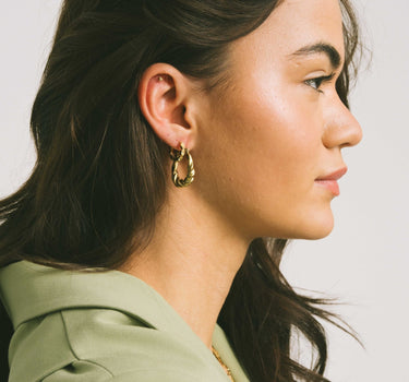 TILTIL Set of 2 Hoop Goldplated Zircon Ivory - Things I Like Things I Love