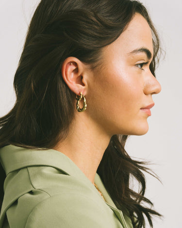 TILTIL Set of 2 Hoop Goldplated Zircon Ivory - Things I Like Things I Love