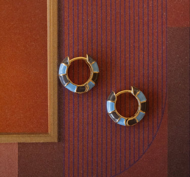 TILTIL Set of 2 Hoop Luca Brown Blue - Things I Like Things I Love