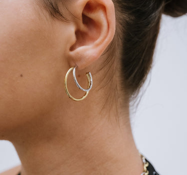 TILTIL Set of 2 Hoop Mixy Round Gold & Silver - Things I Like Things I Love