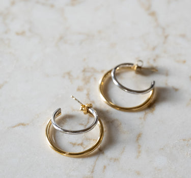 TILTIL Set of 2 Hoop Mixy Round Gold & Silver - Things I Like Things I Love