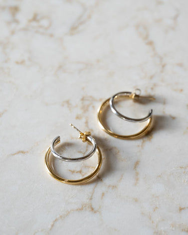 TILTIL Set of 2 Hoop Mixy Round Gold & Silver - Things I Like Things I Love