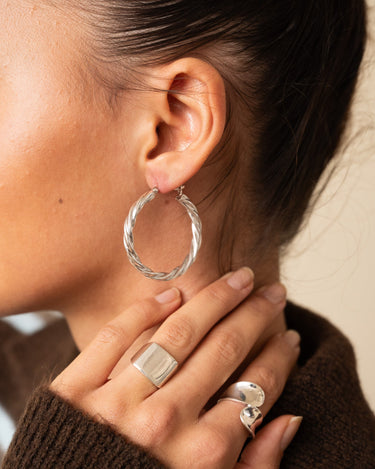 TILTIL Set of 2 Hoop Silver Big Twister - Things I Like Things I Love