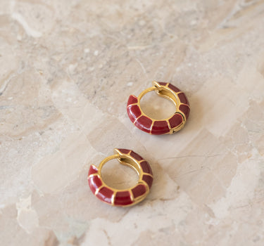 TILTIL Set of 2 Hoops Colored Dark Red - Things I Like Things I Love