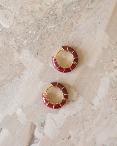 TILTIL Set of 2 Hoops Colored Dark Red - Things I Like Things I Love