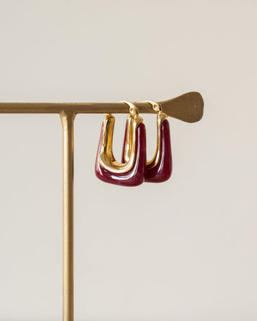 TILTIL Set of 2 Hoops Torty Burgundy Gold - Things I Like Things I Love